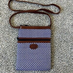 Guatemala Colorful Blue/white/Yellow Floral Woven Leather Strap Crossbody Bag